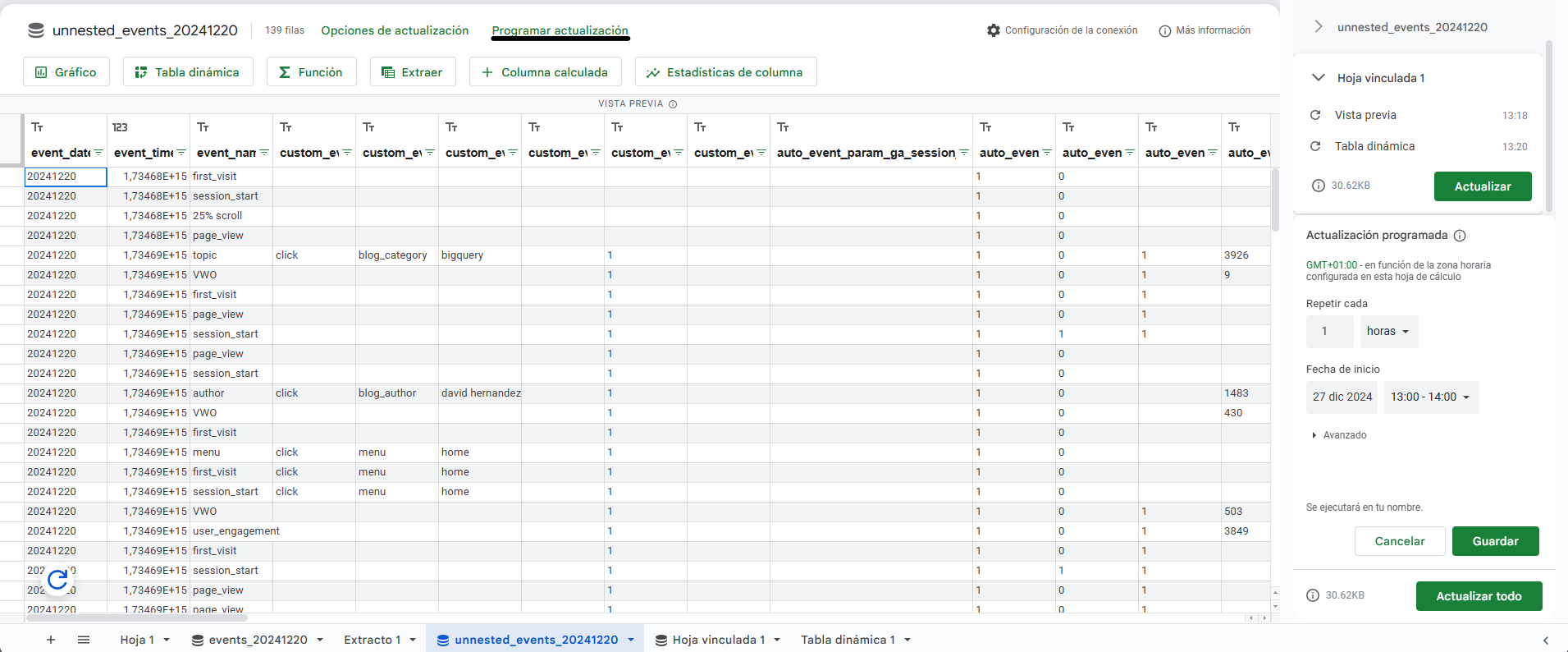 06 BQ_Conectar GSheets a BQ programar actualizacion