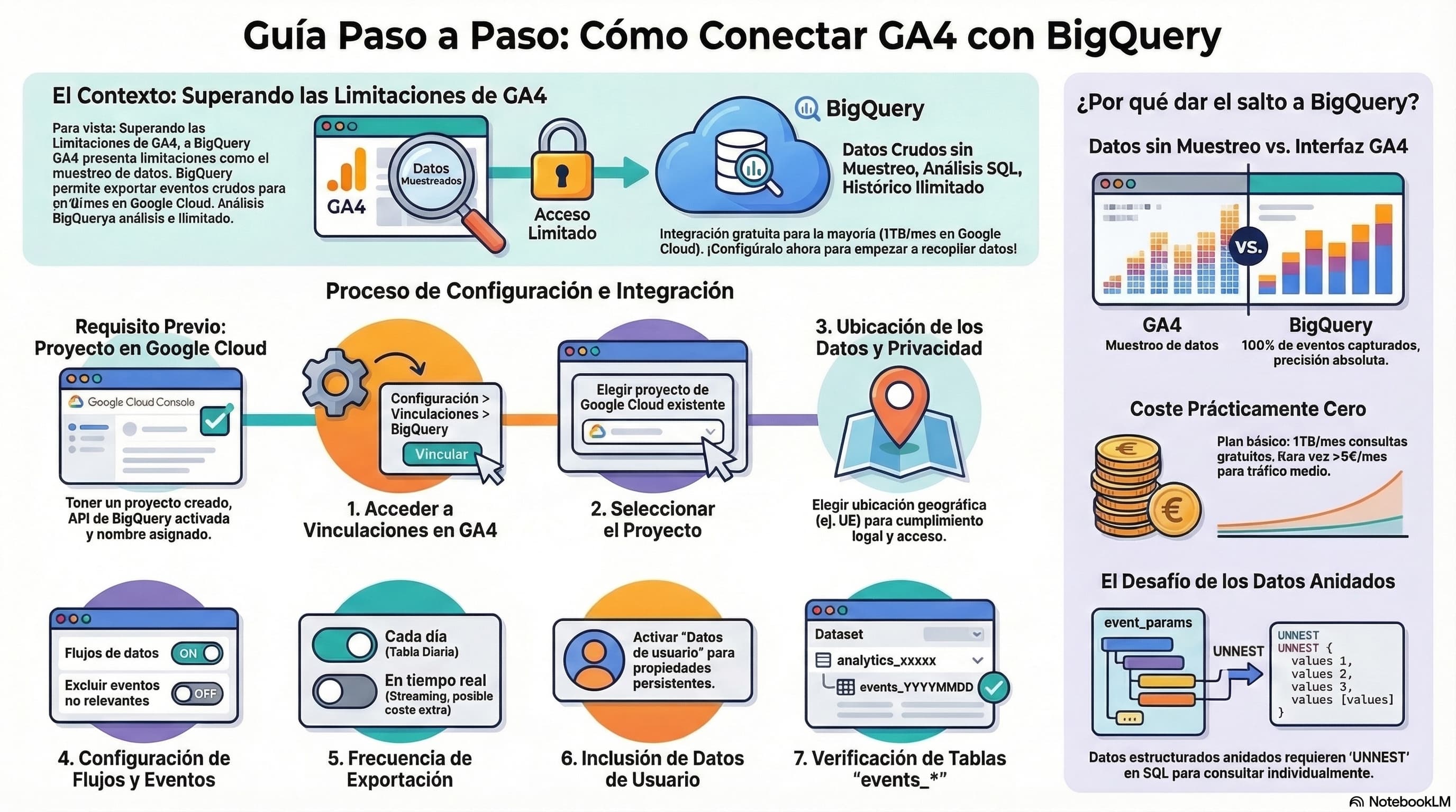 infografia conectar ga4 a bq